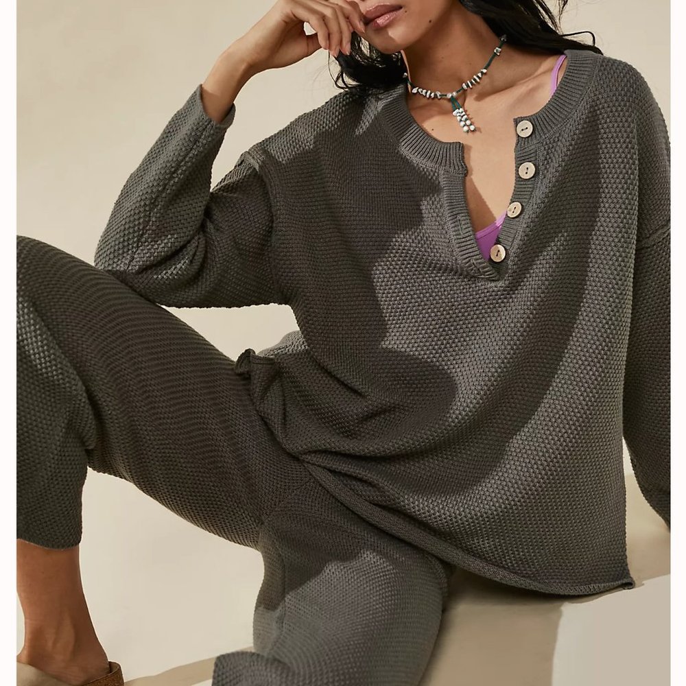 NWT Free People Hailee Sweater Set - Pewter